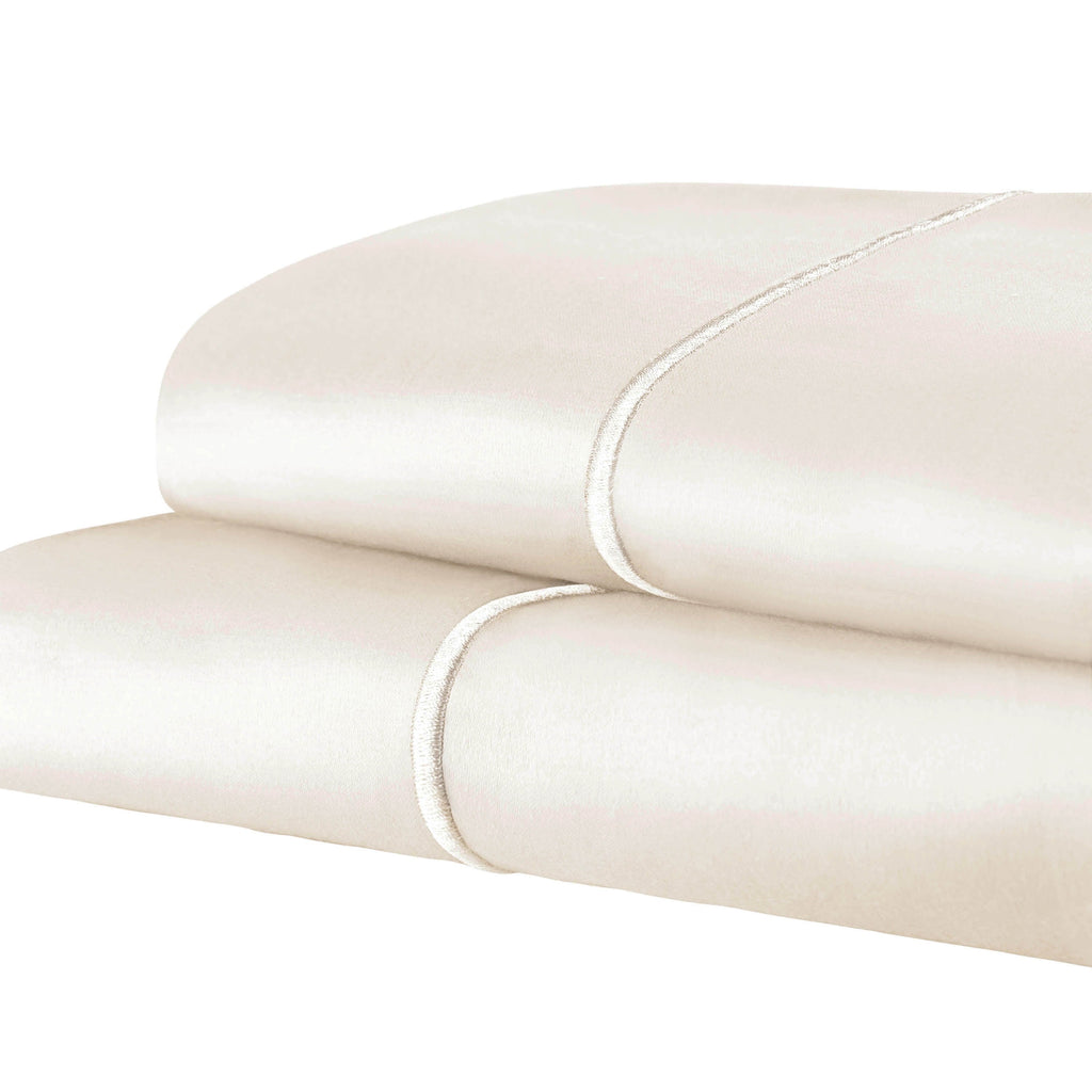 Taie d'oreiller unie en coton 1500 fils de Superior (lot de 2)