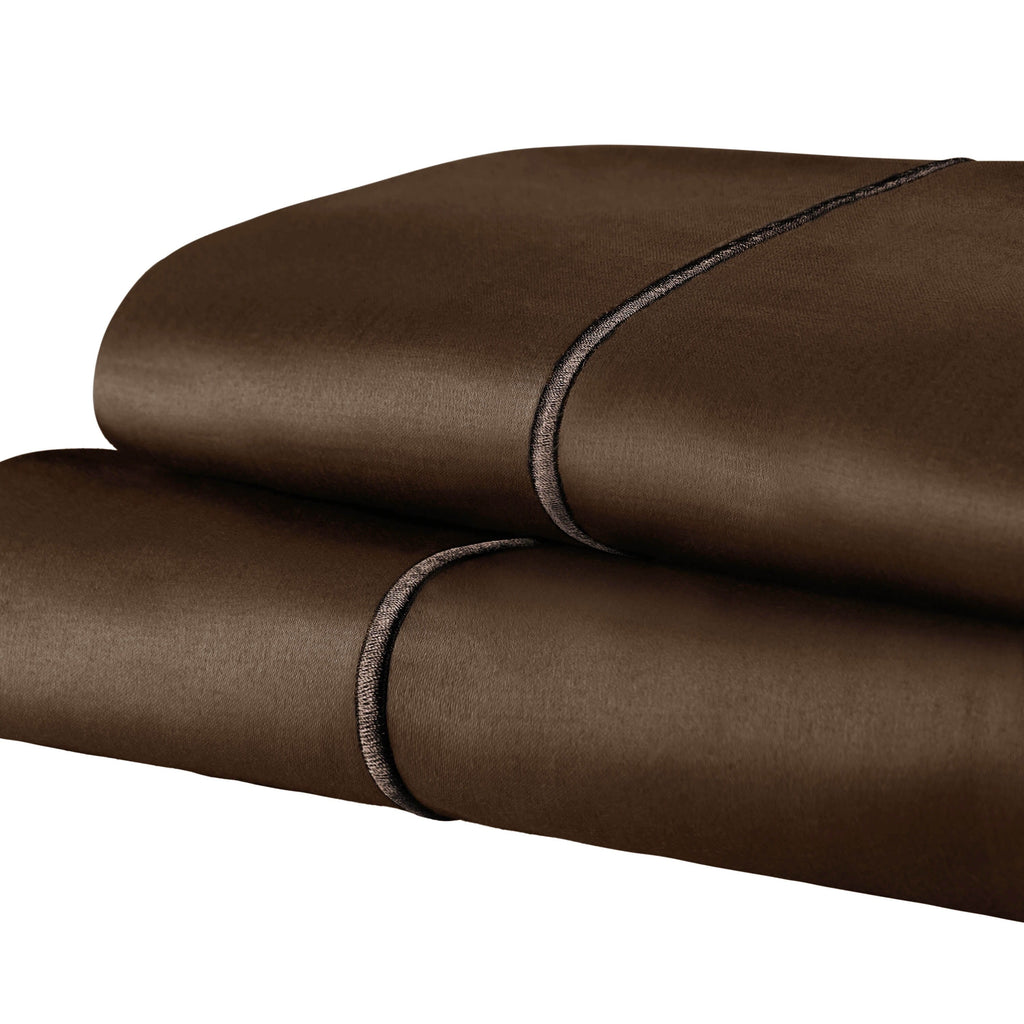 Taie d'oreiller unie en coton 1500 fils de Superior (lot de 2)