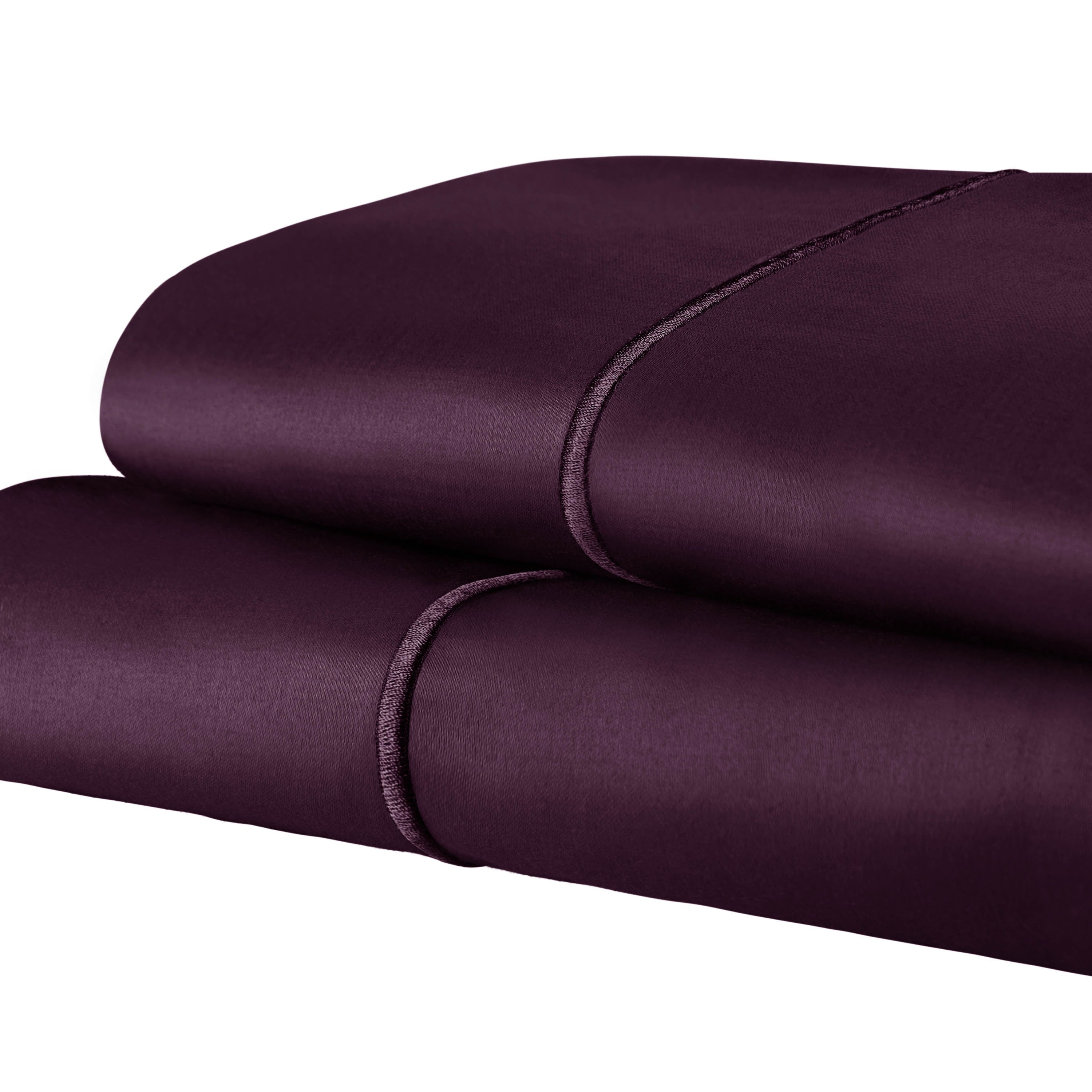 Taie d'oreiller unie en coton 1500 fils de Superior (lot de 2)