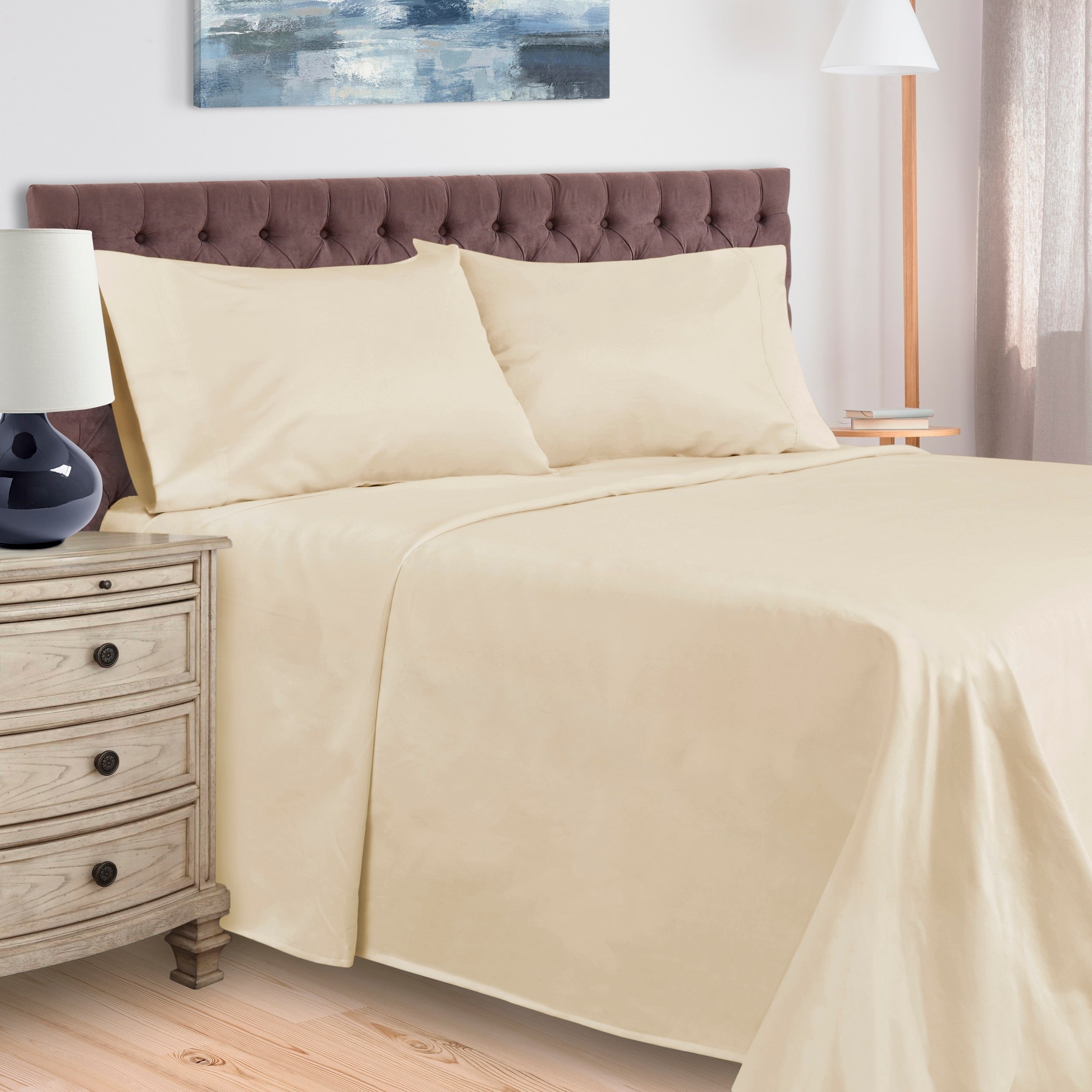 Parure de lit unie en coton égyptien 400 fils par Superior