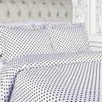 Parure de lit en mélange de coton à pois 600 fils au pouce carré de qualité supérieure