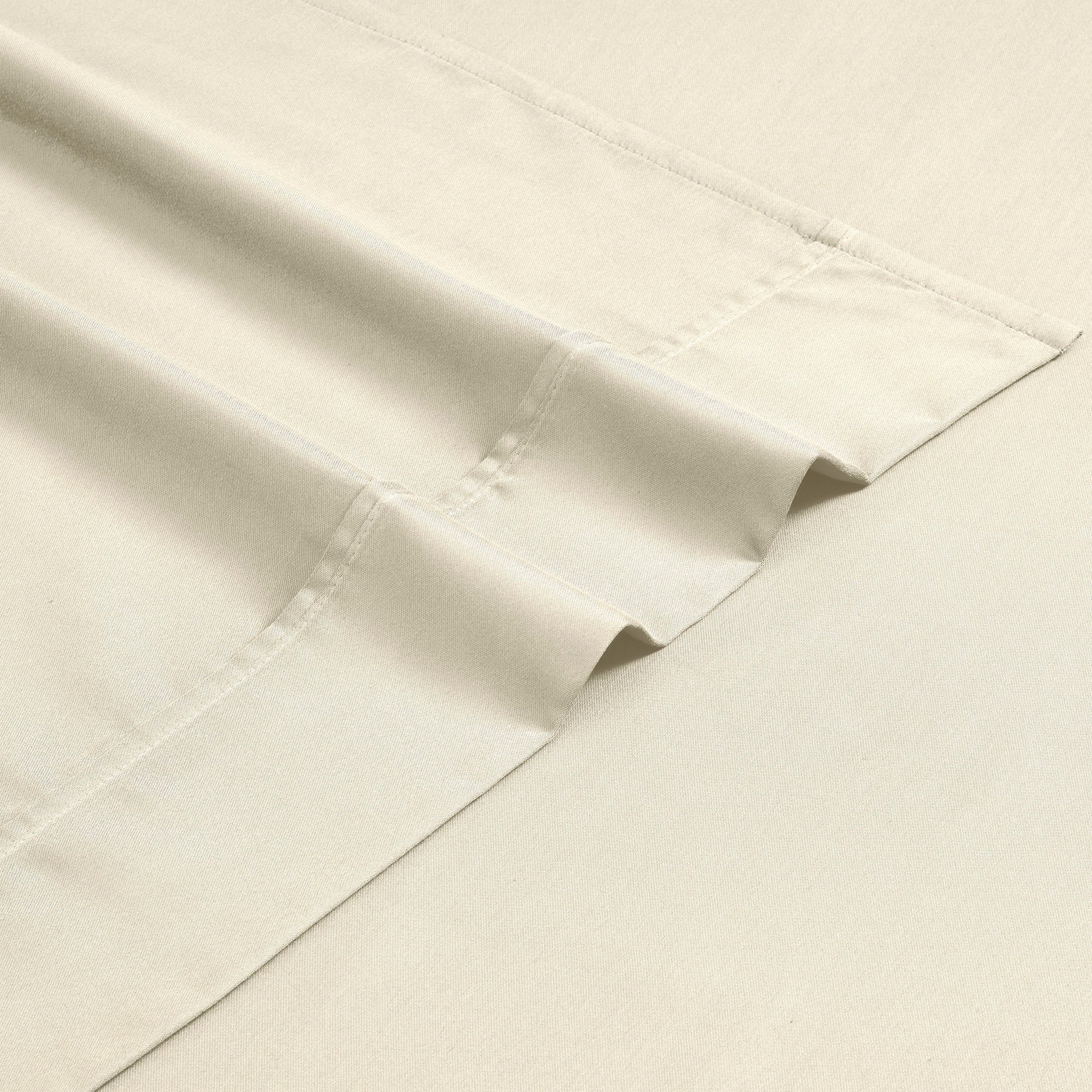 Parure de lit en mélange de coton de qualité supérieure, 1 200 fils au pouce carré, à poches profondes et de couleur unie