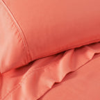 Parure de lit en mélange de coton de qualité supérieure, 1 200 fils au pouce carré, à poches profondes et de couleur unie