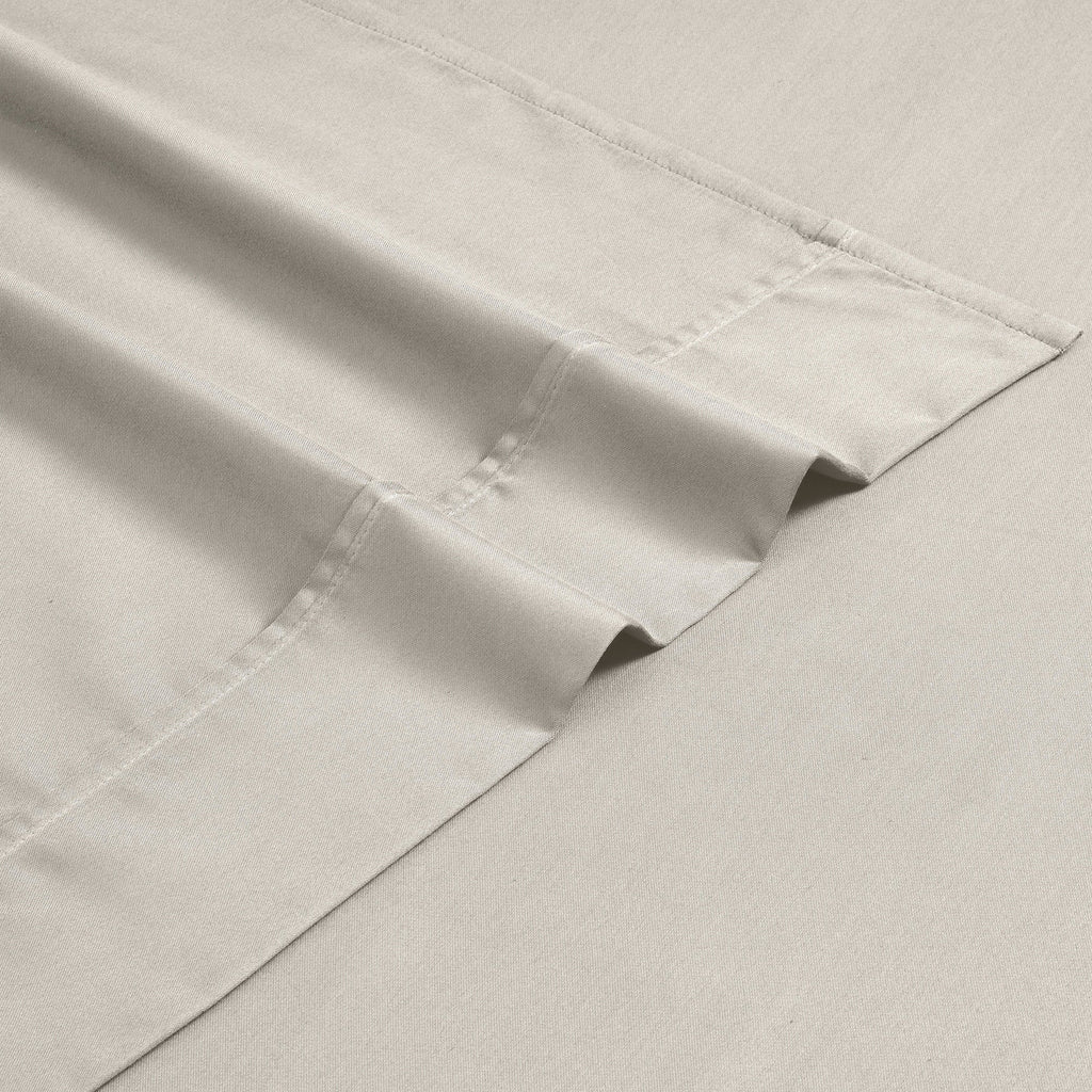 Parure de lit en mélange de coton de qualité supérieure, 1 200 fils au pouce carré, à poches profondes et de couleur unie