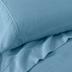 Parure de lit en mélange de coton de qualité supérieure, 1 200 fils au pouce carré, à poches profondes et de couleur unie