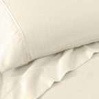 Parure de lit en mélange de coton de qualité supérieure, 1 200 fils au pouce carré, à poches profondes et de couleur unie