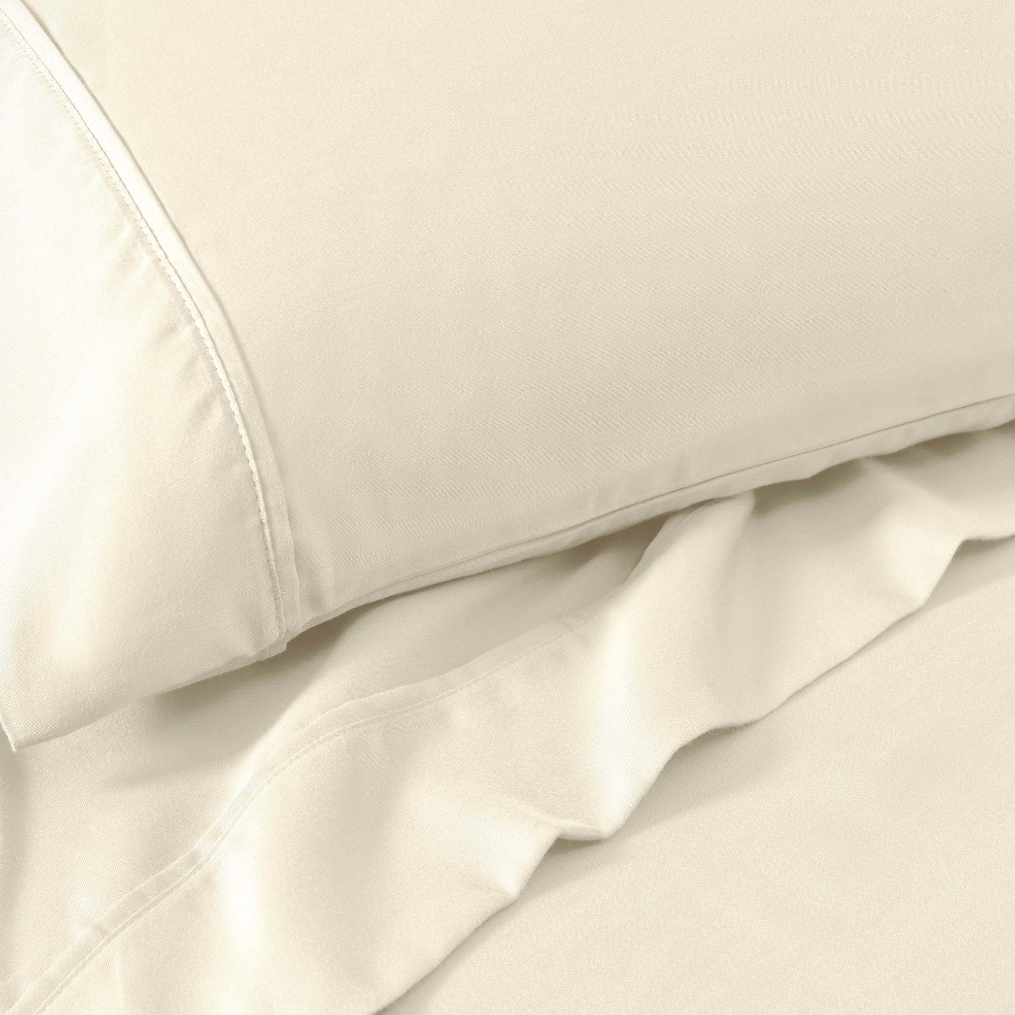 Parure de lit en mélange de coton de qualité supérieure, 1 200 fils au pouce carré, à poches profondes et de couleur unie