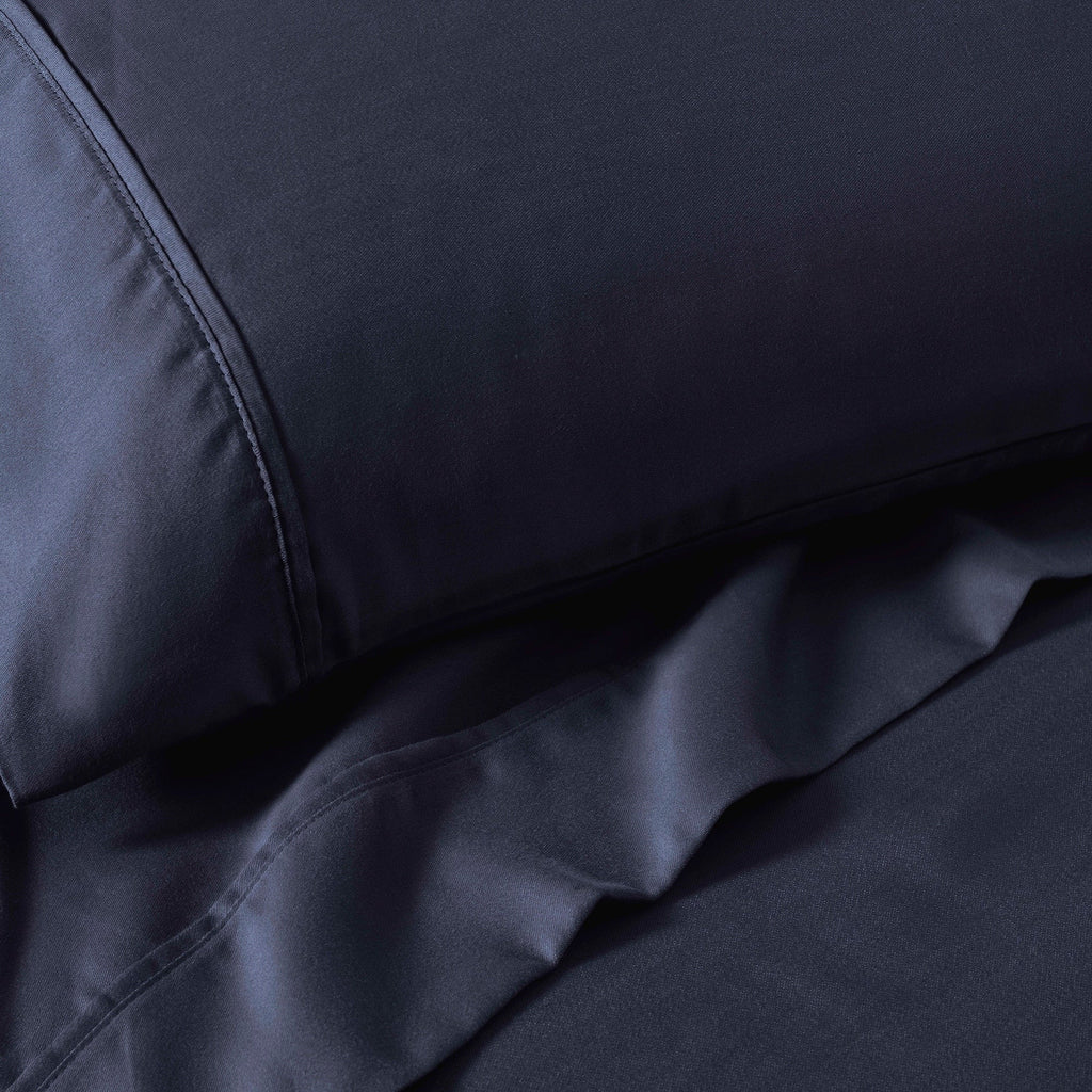 Parure de lit en mélange de coton de qualité supérieure, 1 200 fils au pouce carré, à poches profondes et de couleur unie