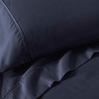 Parure de lit en mélange de coton de qualité supérieure, 1 200 fils au pouce carré, à poches profondes et de couleur unie