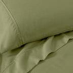 Parure de lit en mélange de coton de qualité supérieure, 1 200 fils au pouce carré, à poches profondes et de couleur unie