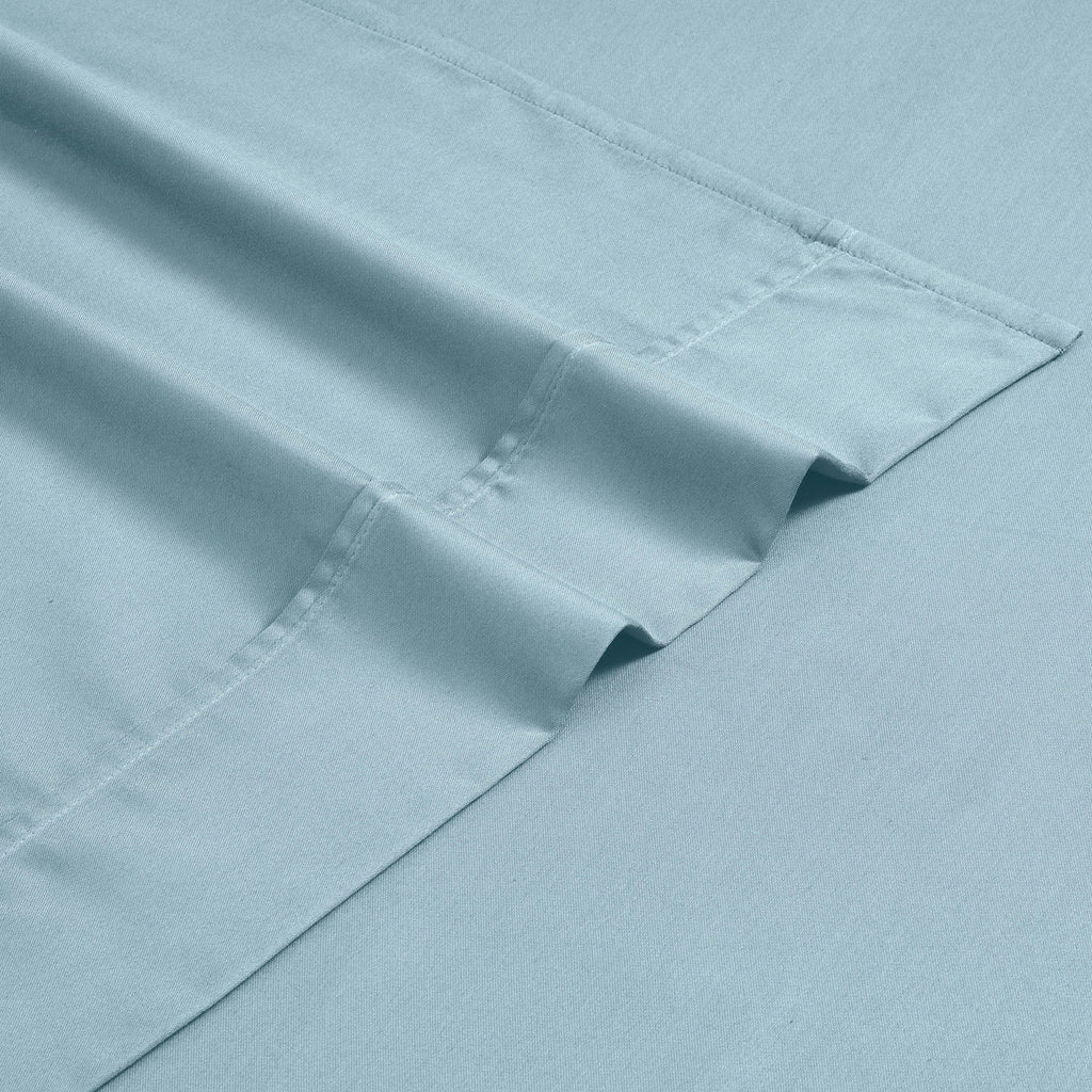 Parure de lit en mélange de coton de qualité supérieure, 1 200 fils au pouce carré, à poches profondes et de couleur unie