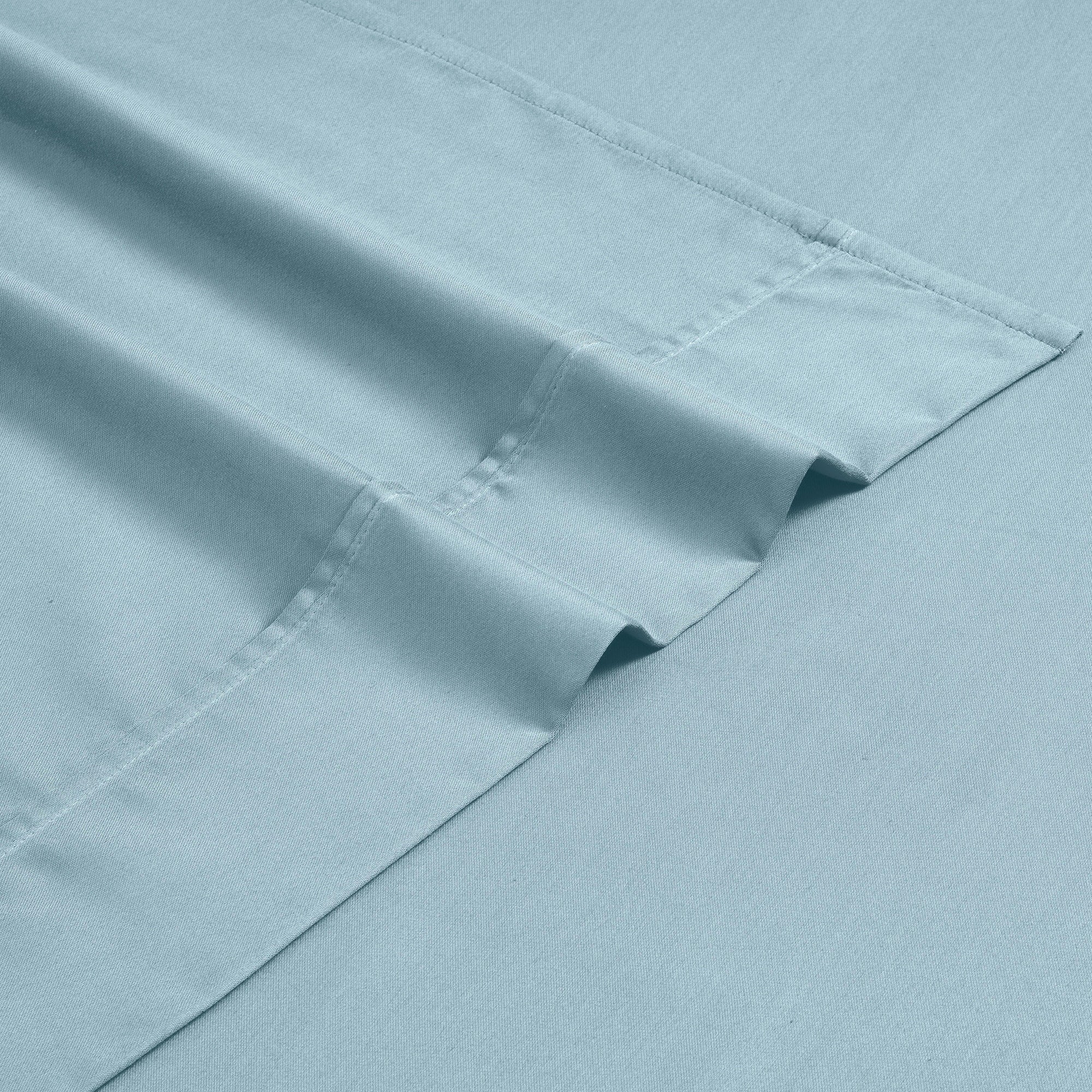 Parure de lit en mélange de coton de qualité supérieure, 1 200 fils au pouce carré, à poches profondes et de couleur unie