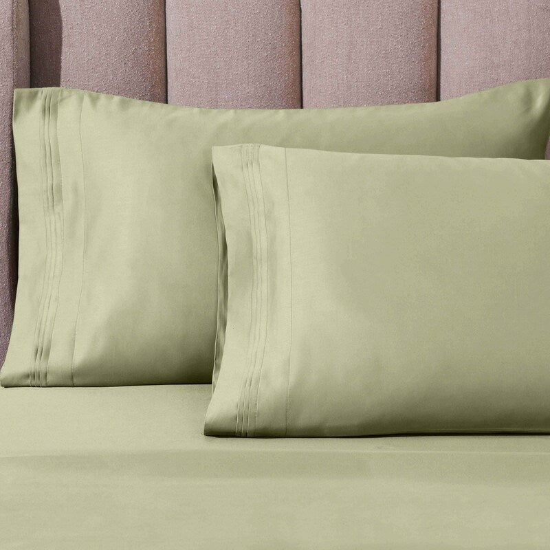 Parure de draps unie en coton égyptien de qualité supérieure 1000 fils au pouce carré avec poche profonde