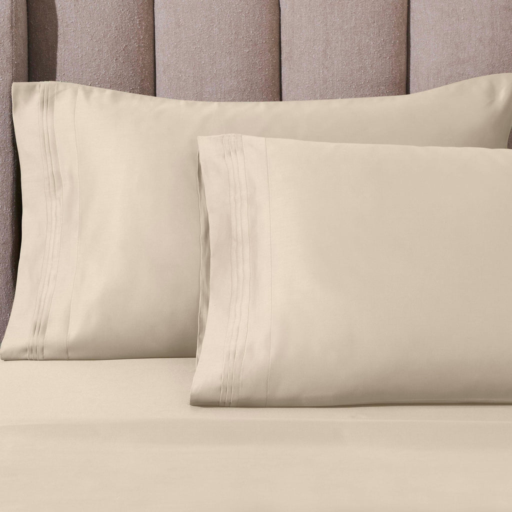 Parure de draps unie en coton égyptien de qualité supérieure 1000 fils au pouce carré avec poche profonde