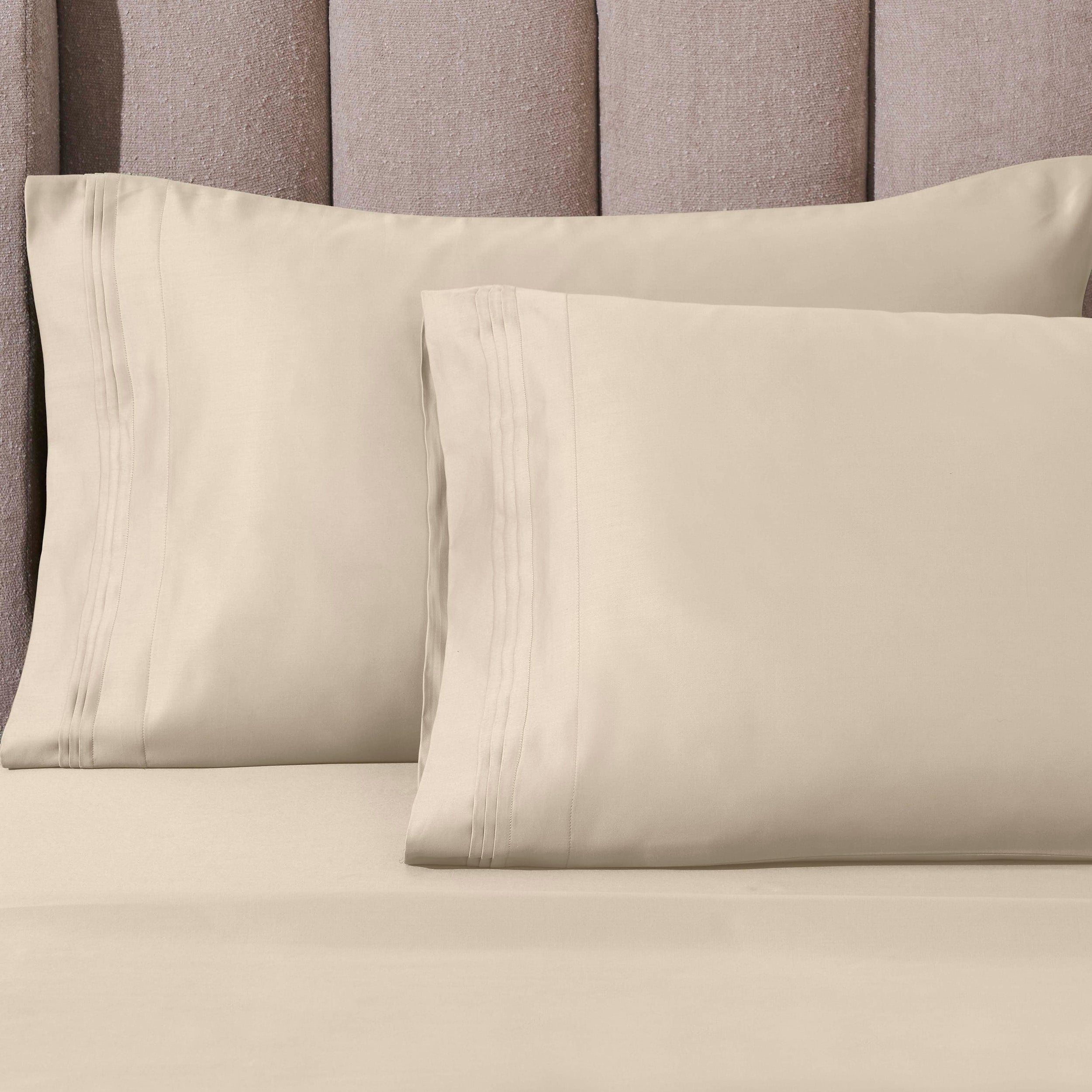 Parure de draps unie en coton égyptien de qualité supérieure 1000 fils au pouce carré avec poche profonde