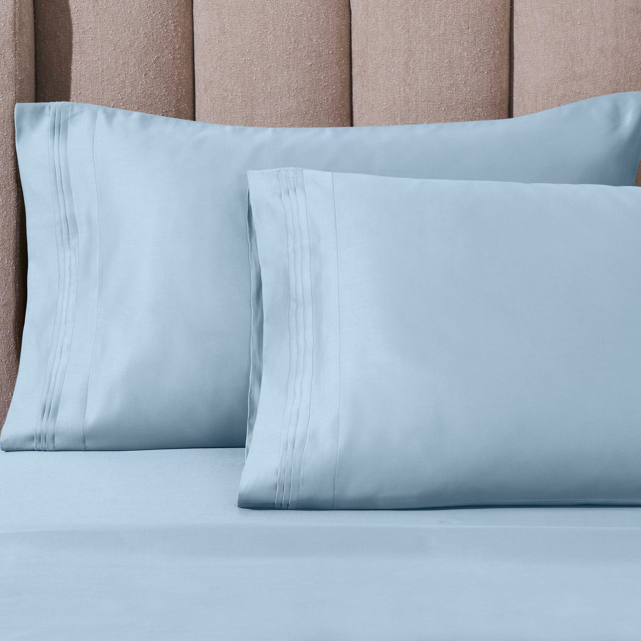 Parure de draps unie en coton égyptien de qualité supérieure 1000 fils au pouce carré avec poche profonde
