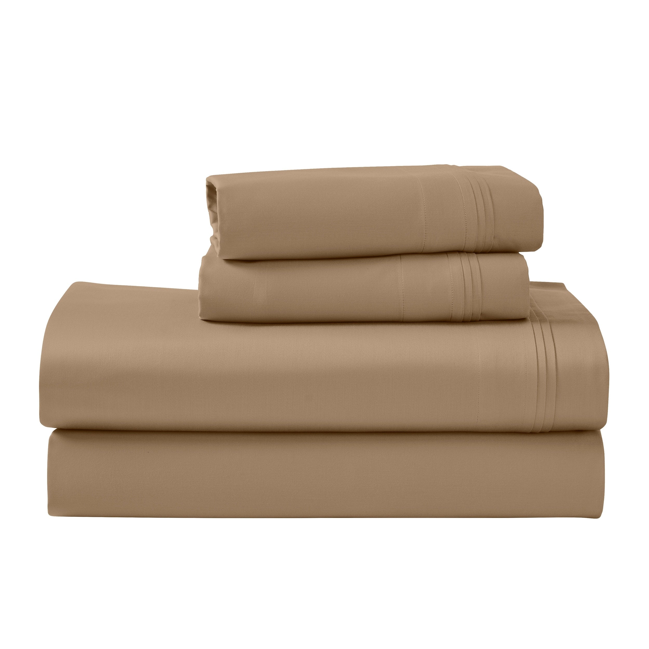 Parure de draps unie en coton égyptien de qualité supérieure 1000 fils au pouce carré avec poche profonde