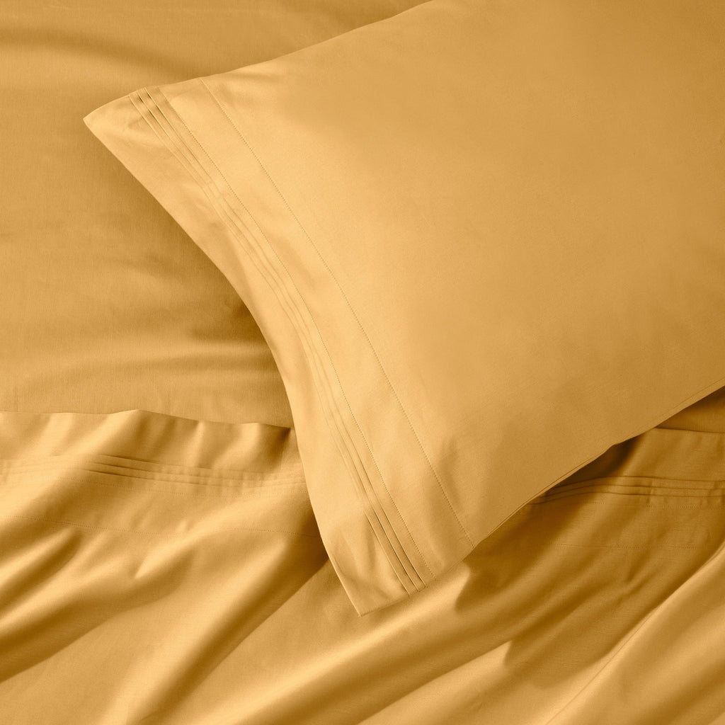 Parure de draps unie en coton égyptien de qualité supérieure 1000 fils au pouce carré avec poche profonde