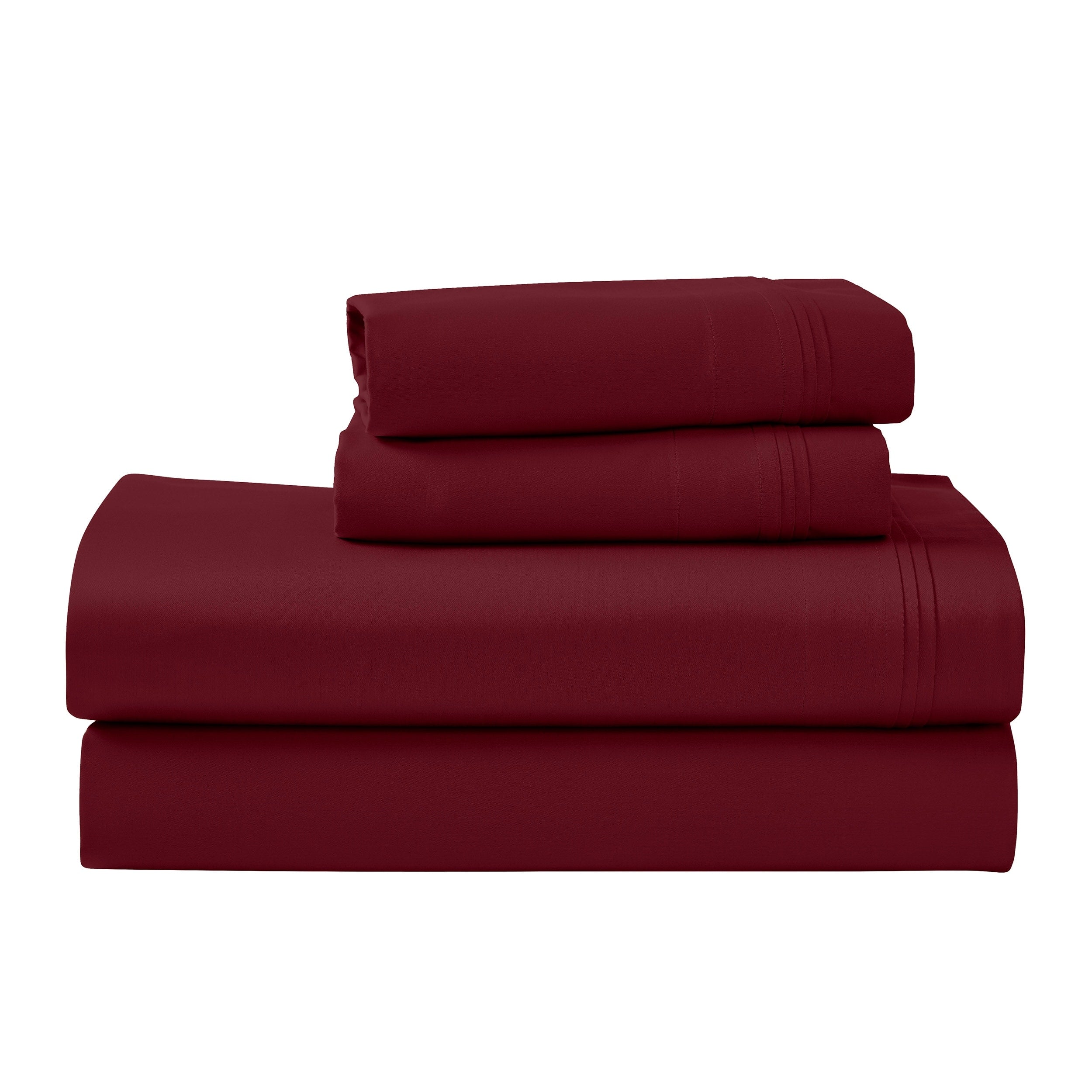 Parure de draps unie en coton égyptien de qualité supérieure 1000 fils au pouce carré avec poche profonde