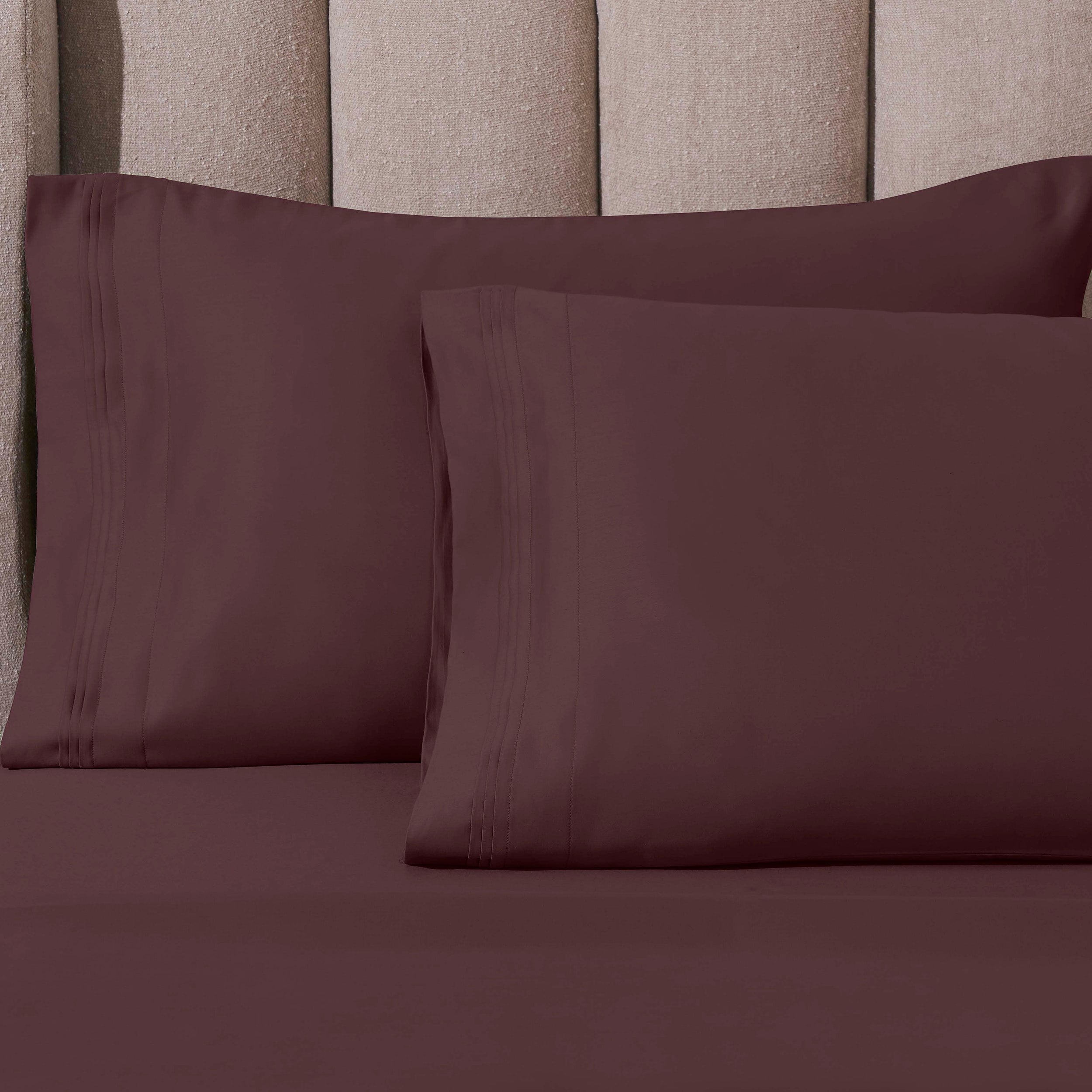 Parure de draps unie en coton égyptien de qualité supérieure 1000 fils au pouce carré avec poche profonde