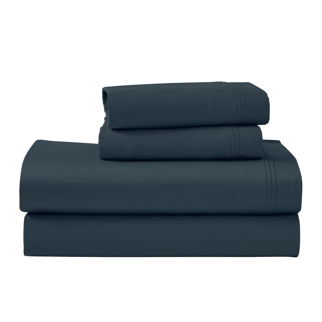 Parure de draps unie en coton égyptien de qualité supérieure 1000 fils au pouce carré avec poche profonde