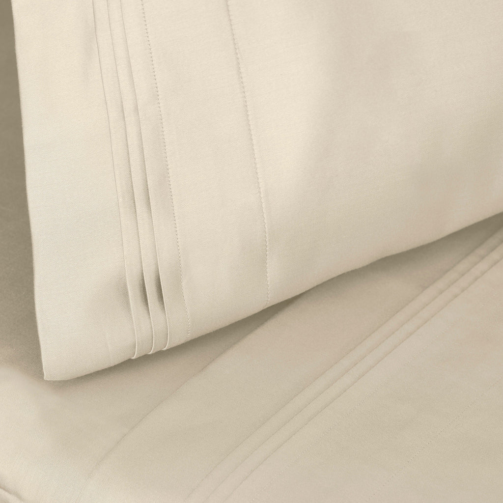 Parure de draps unie en coton égyptien de qualité supérieure 1000 fils au pouce carré avec poche profonde