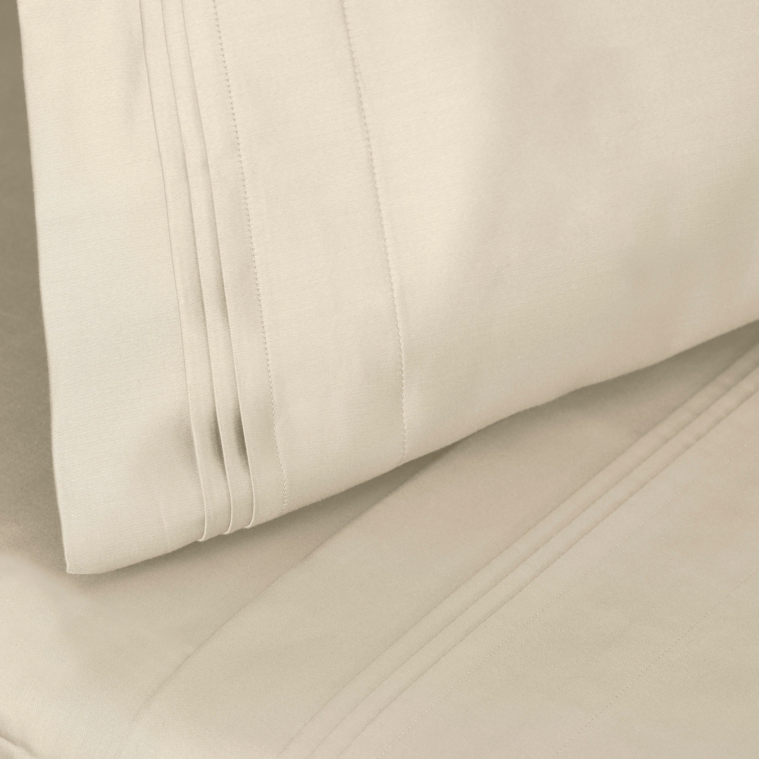 Parure de draps unie en coton égyptien de qualité supérieure 1000 fils au pouce carré avec poche profonde
