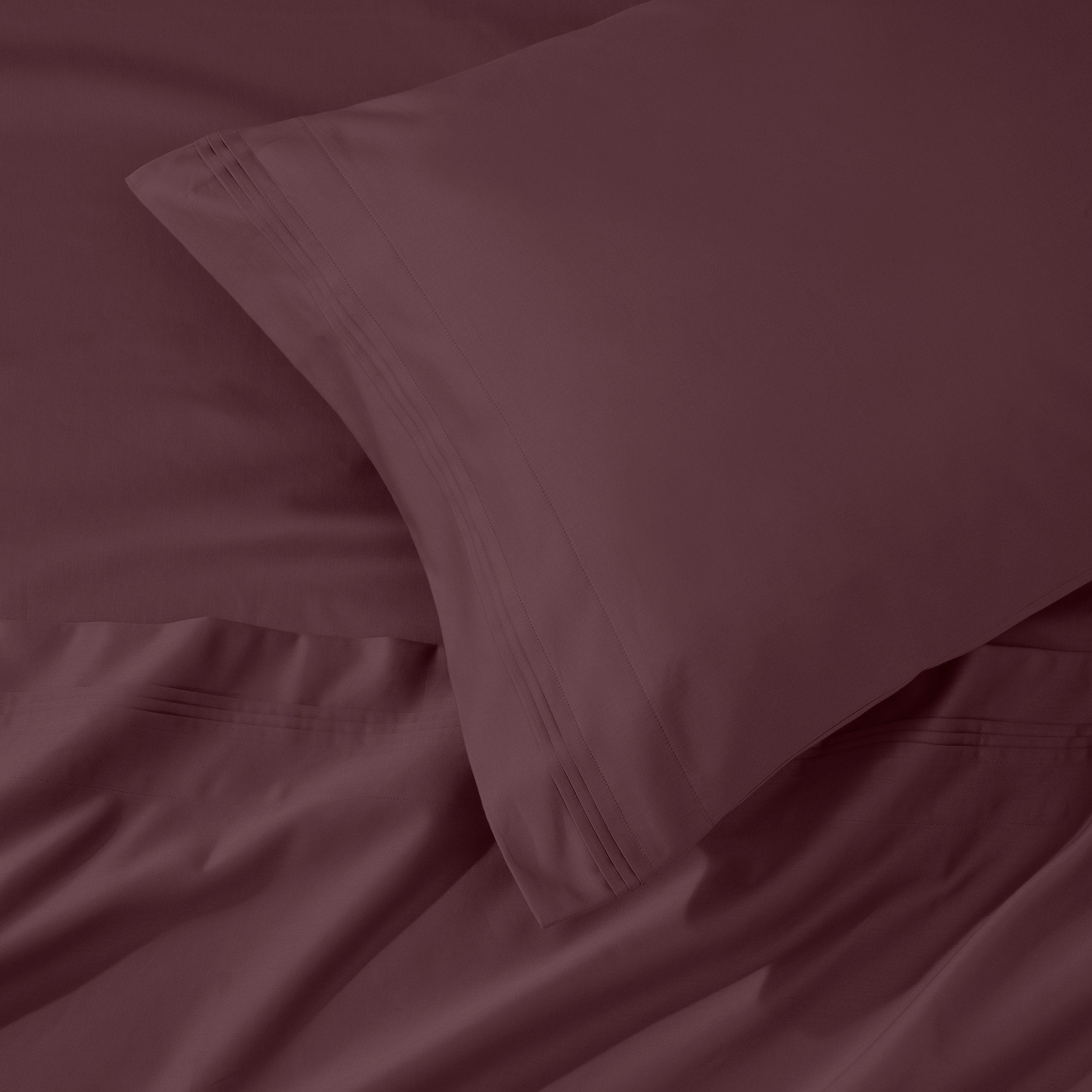 Parure de draps unie en coton égyptien de qualité supérieure 1000 fils au pouce carré avec poche profonde