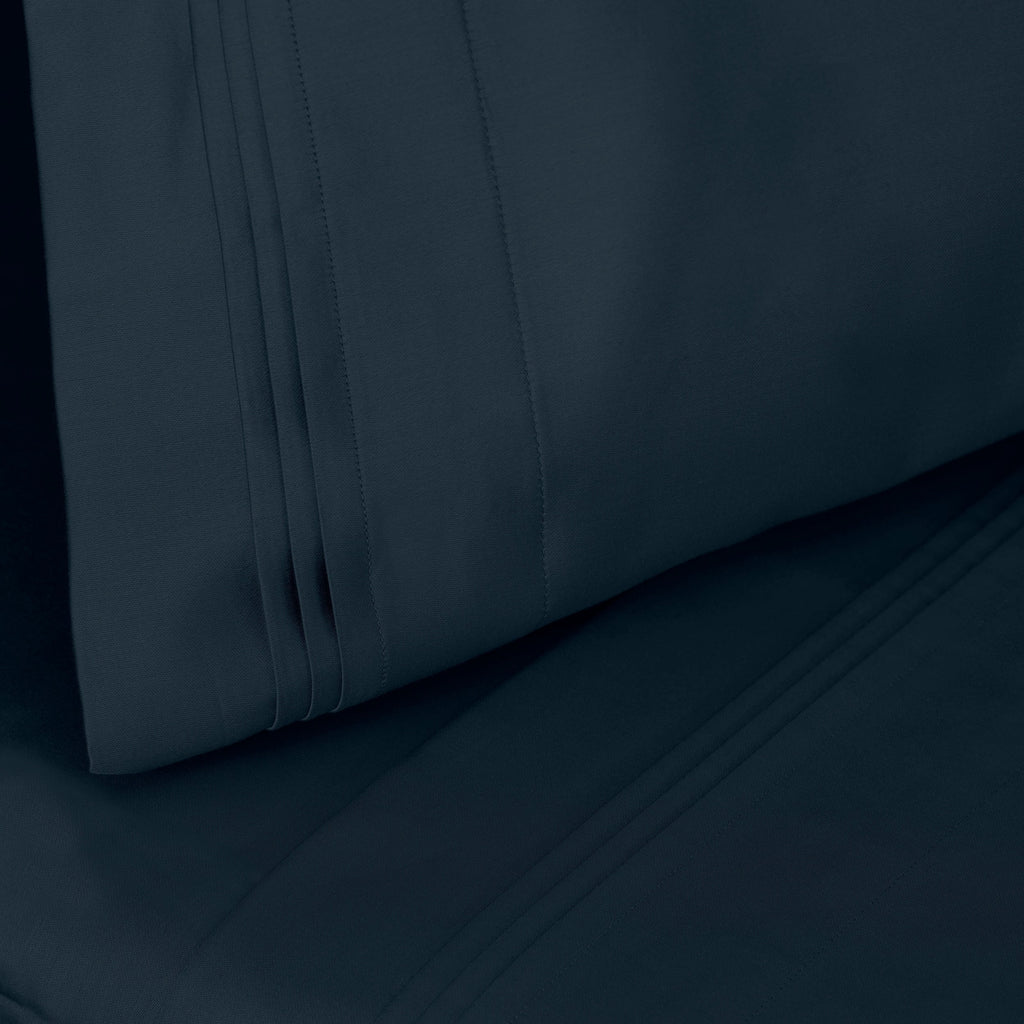 Parure de draps unie en coton égyptien de qualité supérieure 1000 fils au pouce carré avec poche profonde