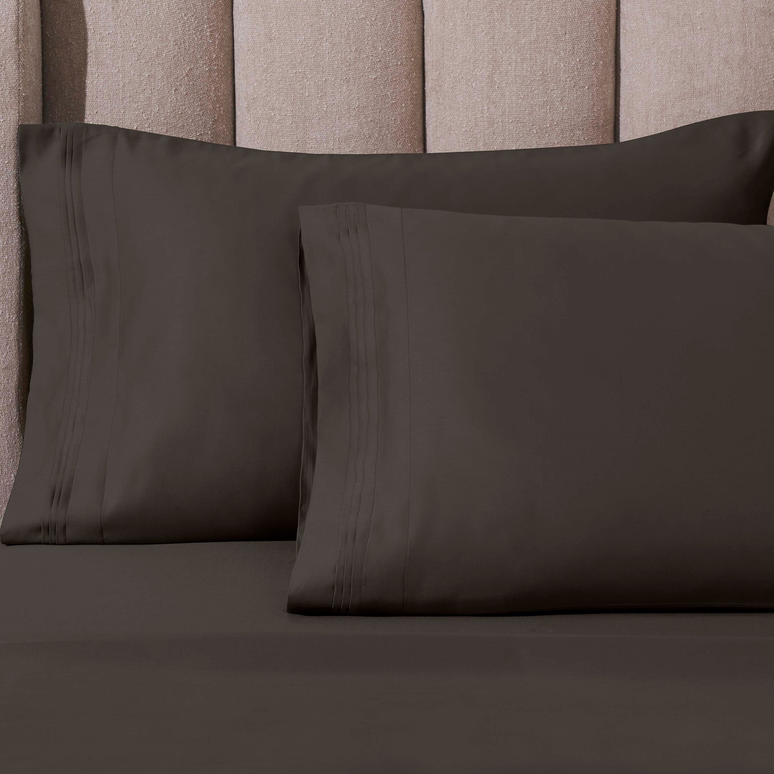 Parure de draps unie en coton égyptien de qualité supérieure 1000 fils au pouce carré avec poche profonde