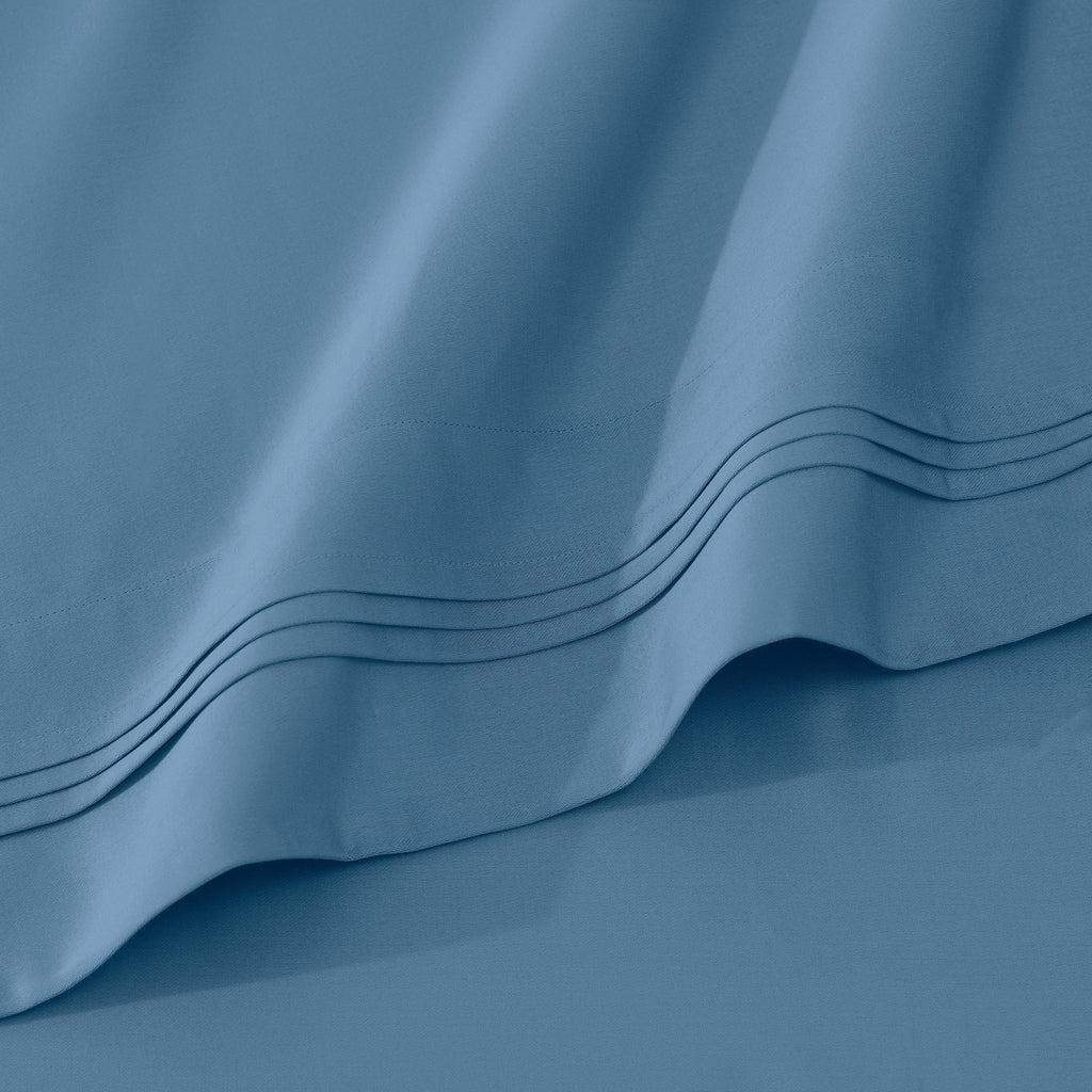 Parure de draps unie en coton égyptien de qualité supérieure 1000 fils au pouce carré avec poche profonde