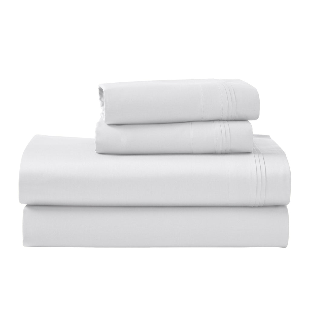 Parure de draps unie en coton égyptien de qualité supérieure 1000 fils au pouce carré avec poche profonde