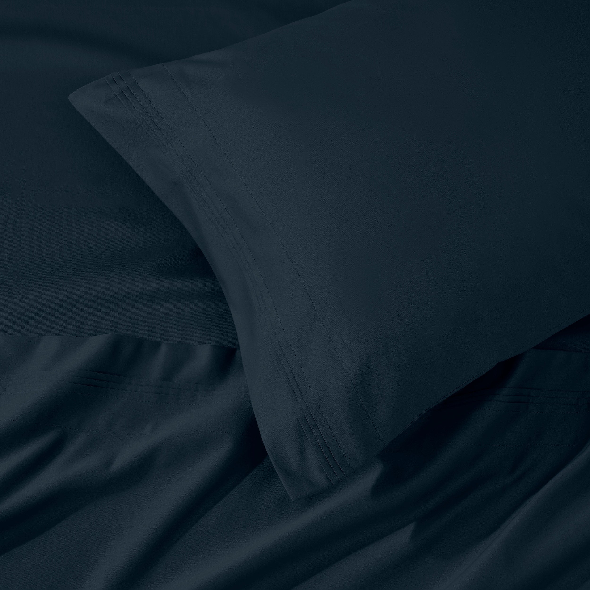 Parure de draps unie en coton égyptien de qualité supérieure 1000 fils au pouce carré avec poche profonde