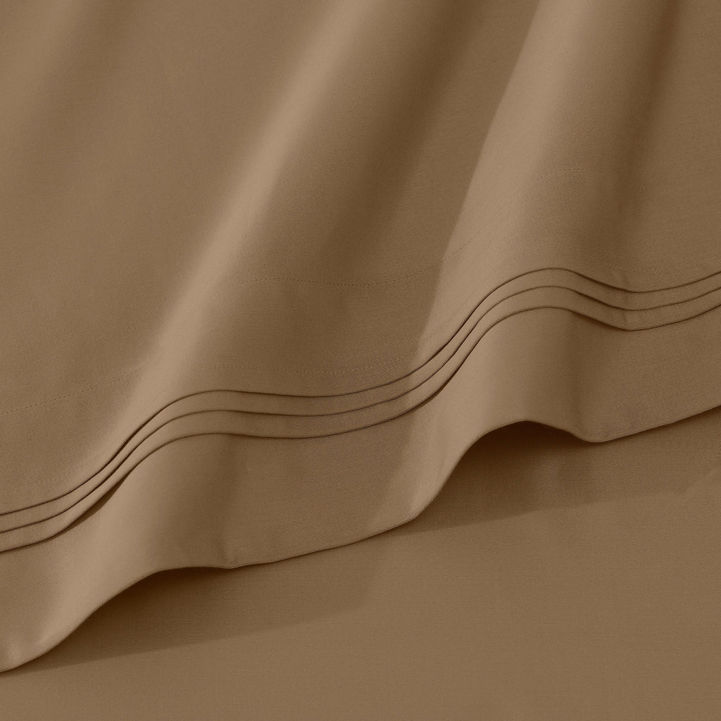 Parure de draps unie en coton égyptien de qualité supérieure 1000 fils au pouce carré avec poche profonde