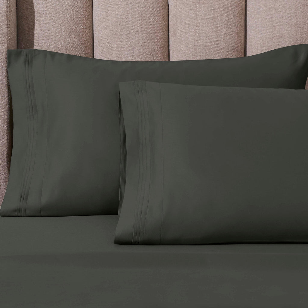 Parure de draps unie en coton égyptien de qualité supérieure 1000 fils au pouce carré avec poche profonde