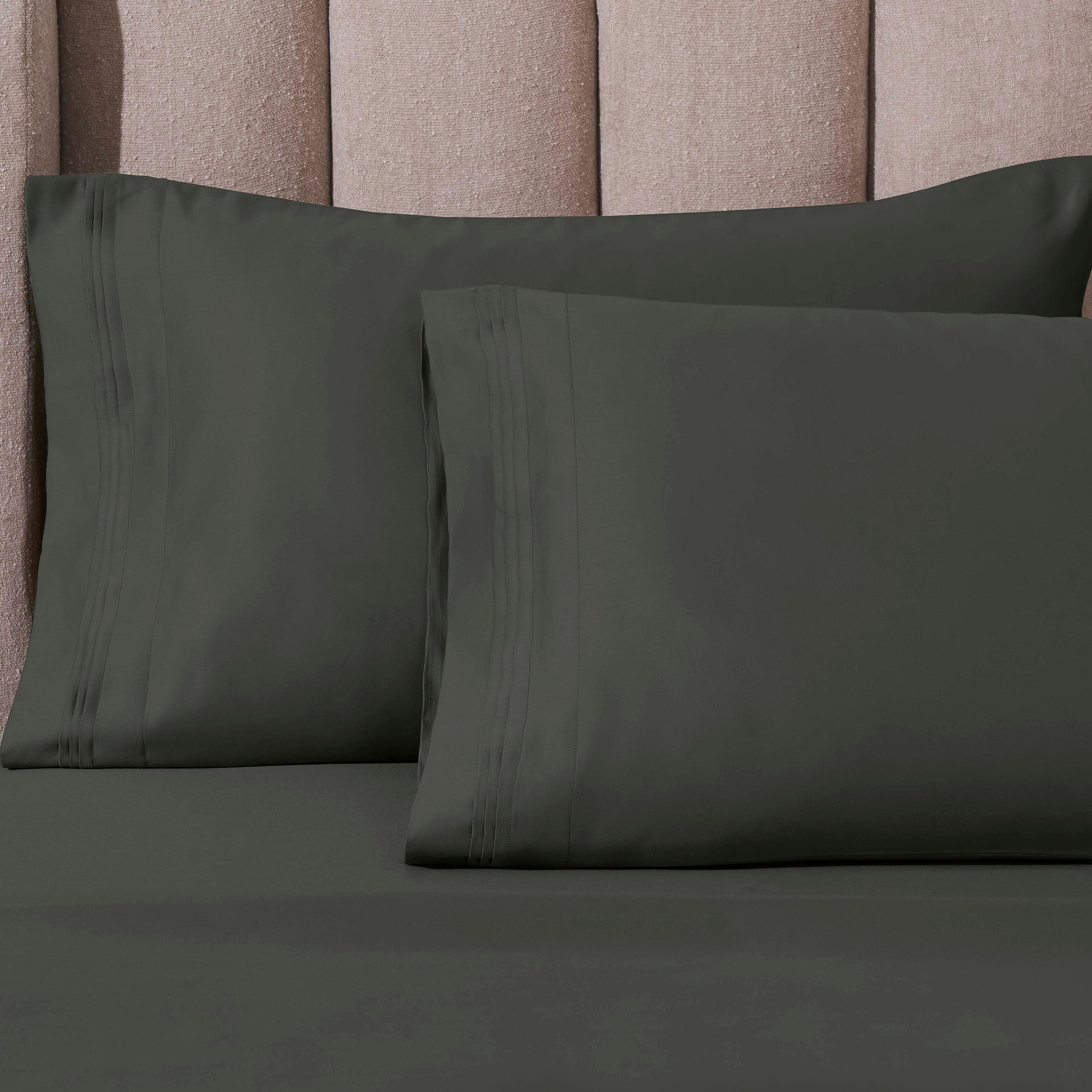 Parure de draps unie en coton égyptien de qualité supérieure 1000 fils au pouce carré avec poche profonde