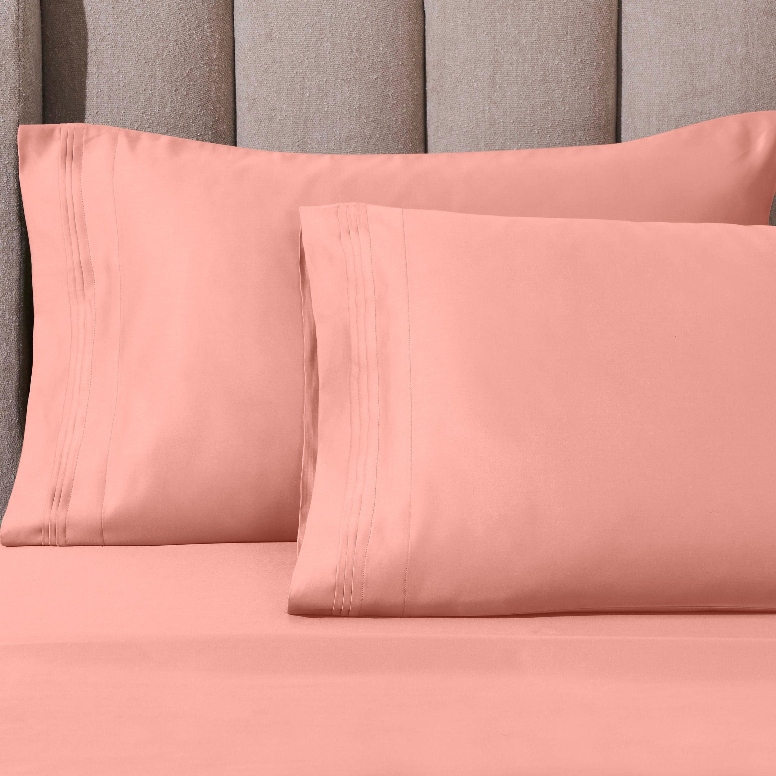 Parure de draps unie en coton égyptien de qualité supérieure 1000 fils au pouce carré avec poche profonde