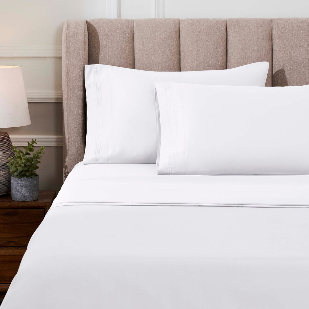 Parure de draps unie en coton égyptien de qualité supérieure 1000 fils au pouce carré avec poche profonde