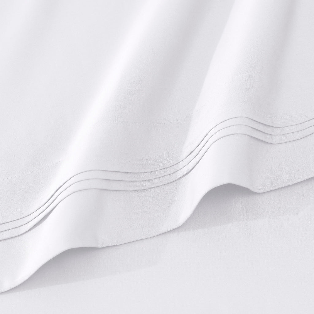 Parure de draps unie en coton égyptien de qualité supérieure 1000 fils au pouce carré avec poche profonde