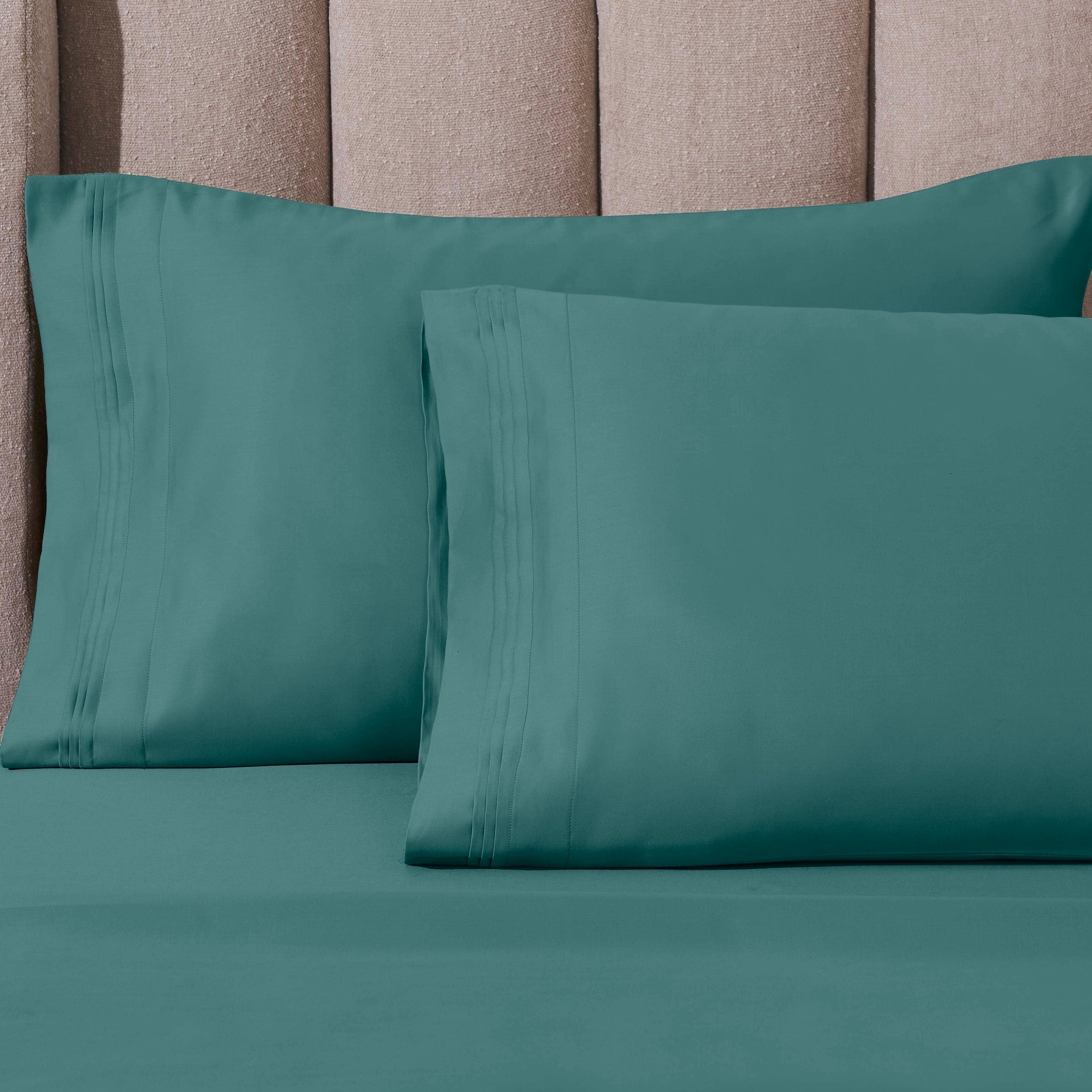 Parure de draps unie en coton égyptien de qualité supérieure 1000 fils au pouce carré avec poche profonde