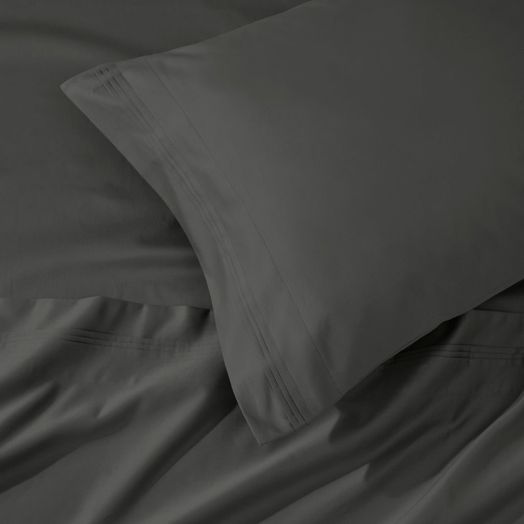 Parure de draps unie en coton égyptien de qualité supérieure 1000 fils au pouce carré avec poche profonde