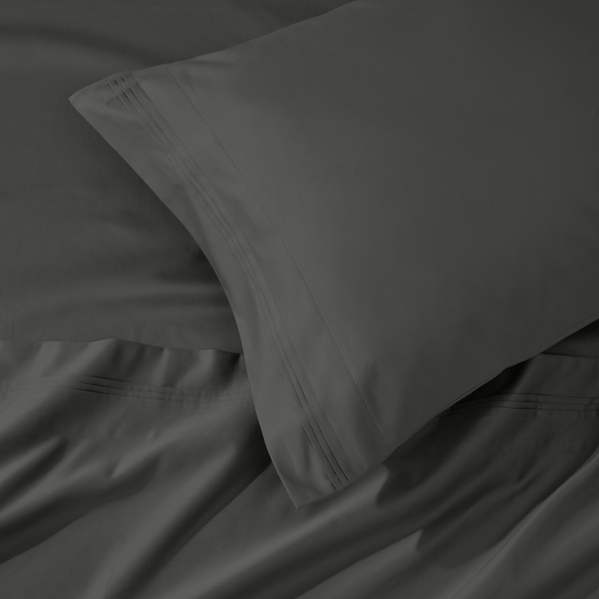 Parure de draps unie en coton égyptien de qualité supérieure 1000 fils au pouce carré avec poche profonde
