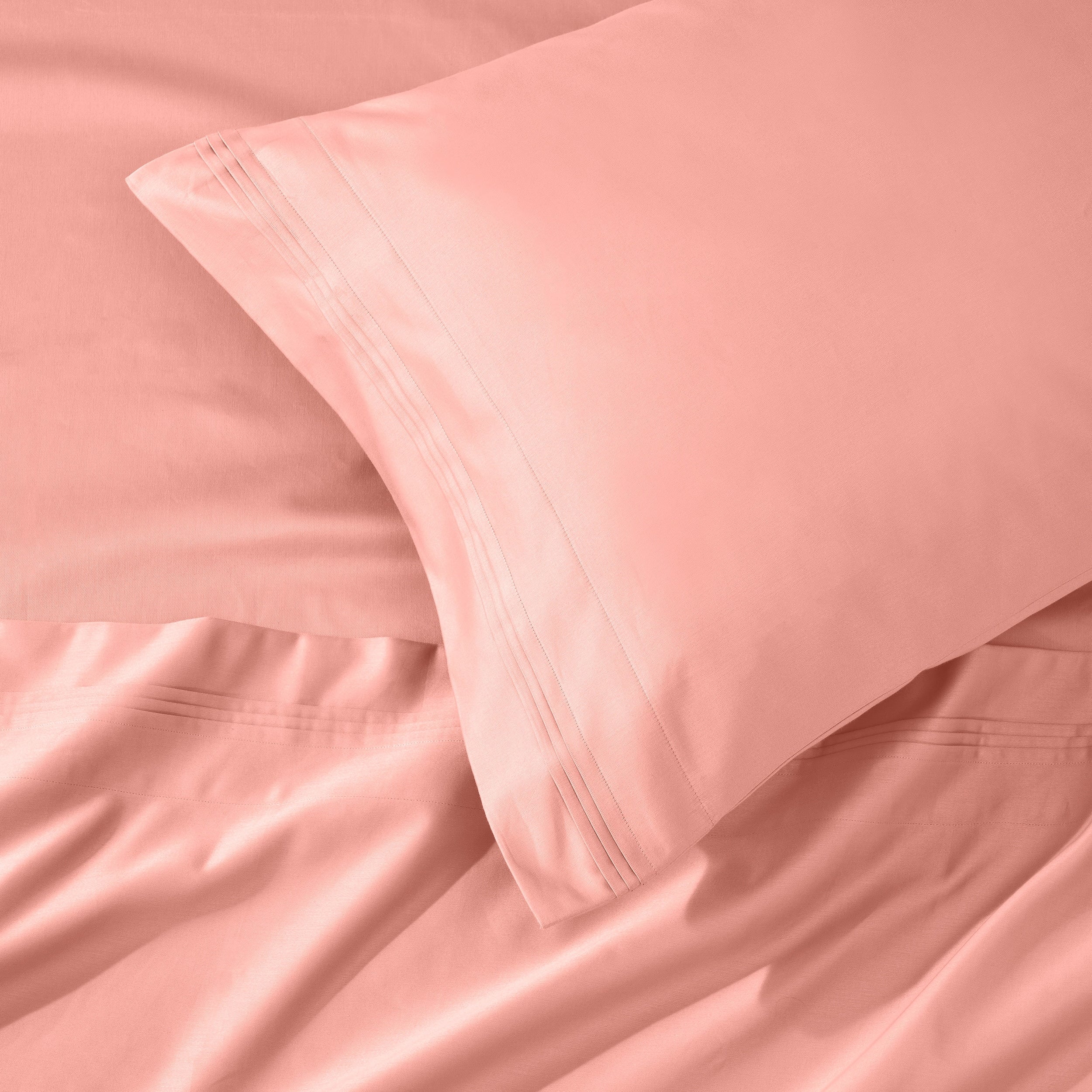 Parure de draps unie en coton égyptien de qualité supérieure 1000 fils au pouce carré avec poche profonde