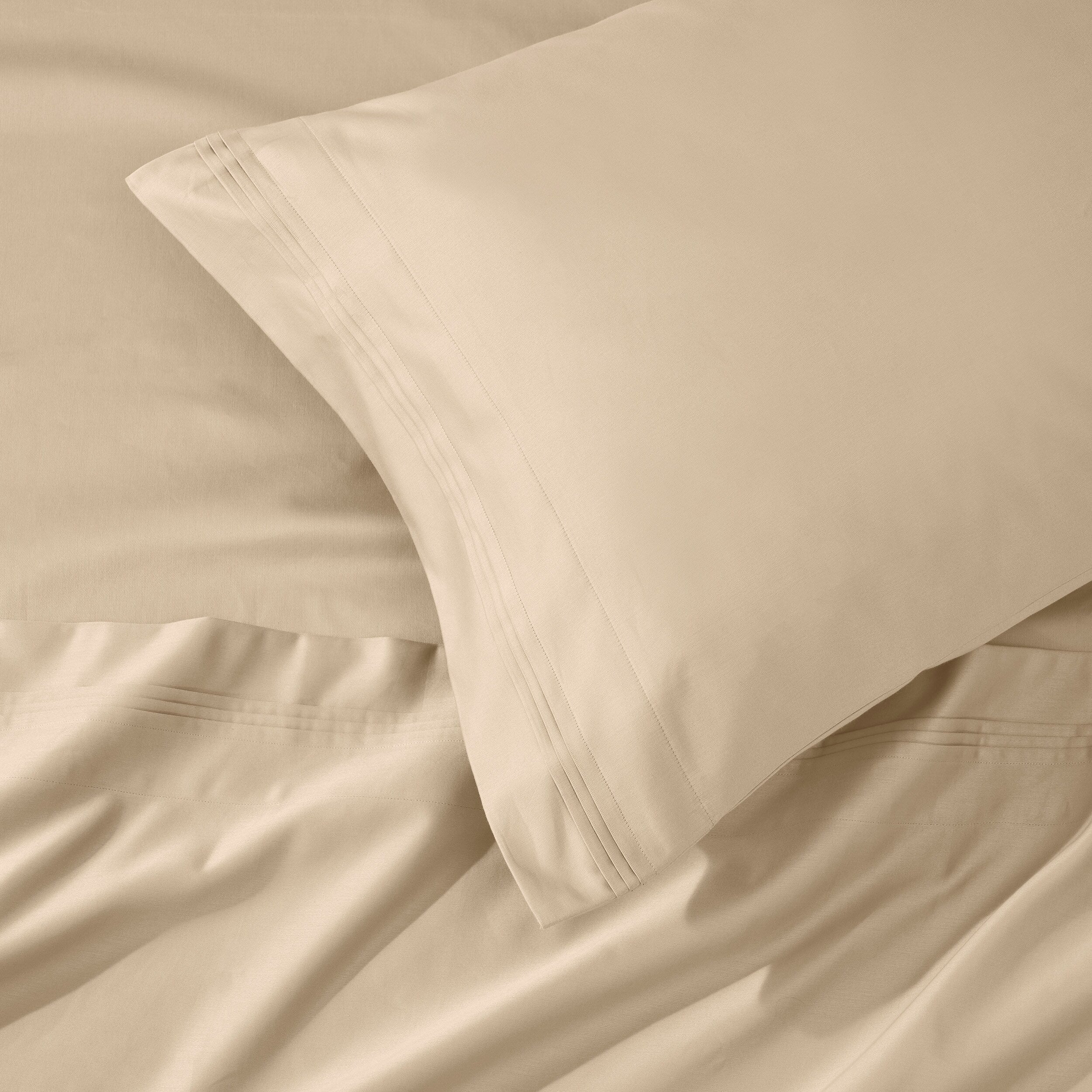 Parure de draps unie en coton égyptien de qualité supérieure 1000 fils au pouce carré avec poche profonde