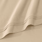 Parure de draps unie en coton égyptien de qualité supérieure 1000 fils au pouce carré avec poche profonde