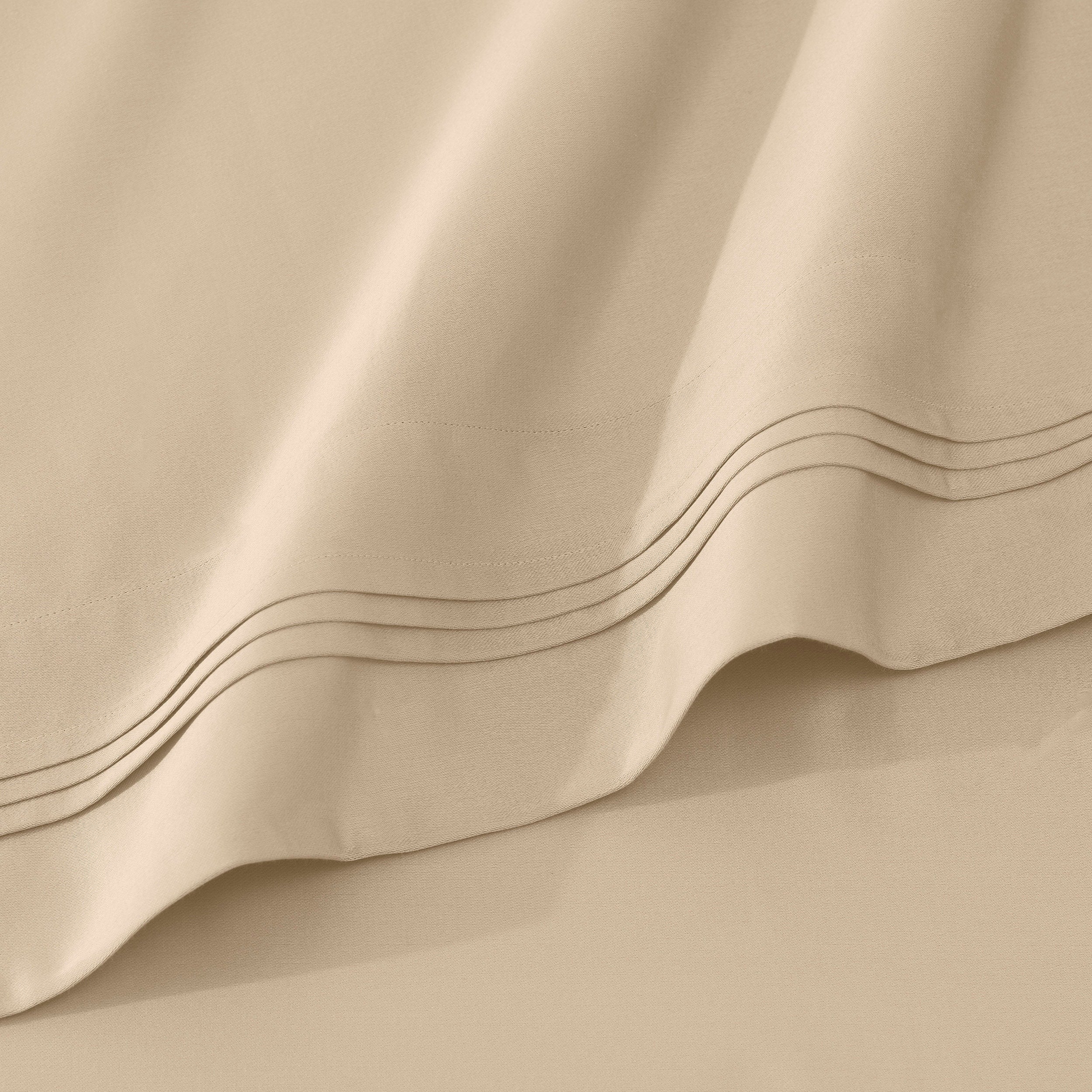 Parure de draps unie en coton égyptien de qualité supérieure 1000 fils au pouce carré avec poche profonde