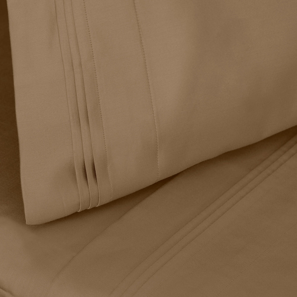 Parure de draps unie en coton égyptien de qualité supérieure 1000 fils au pouce carré avec poche profonde