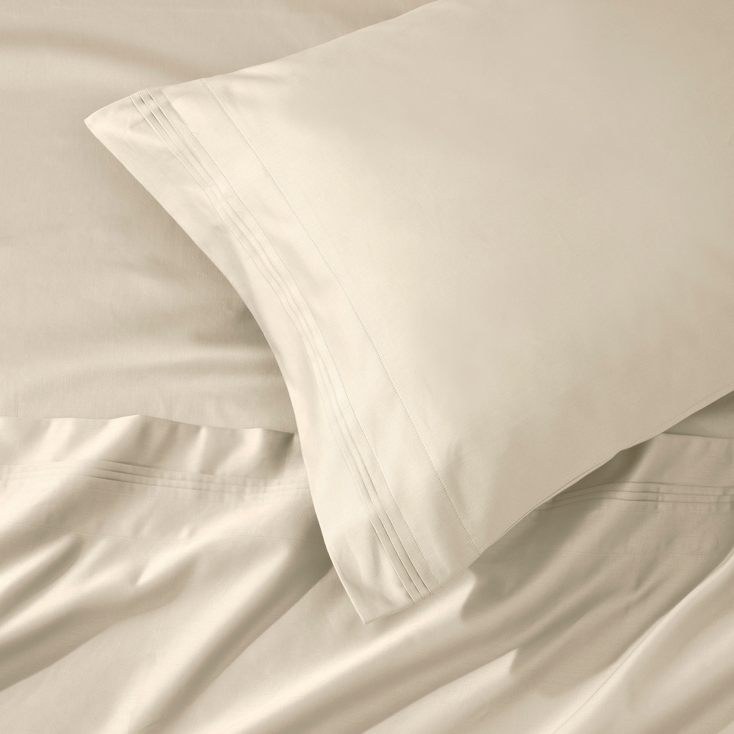 Parure de draps unie en coton égyptien de qualité supérieure 1000 fils au pouce carré avec poche profonde