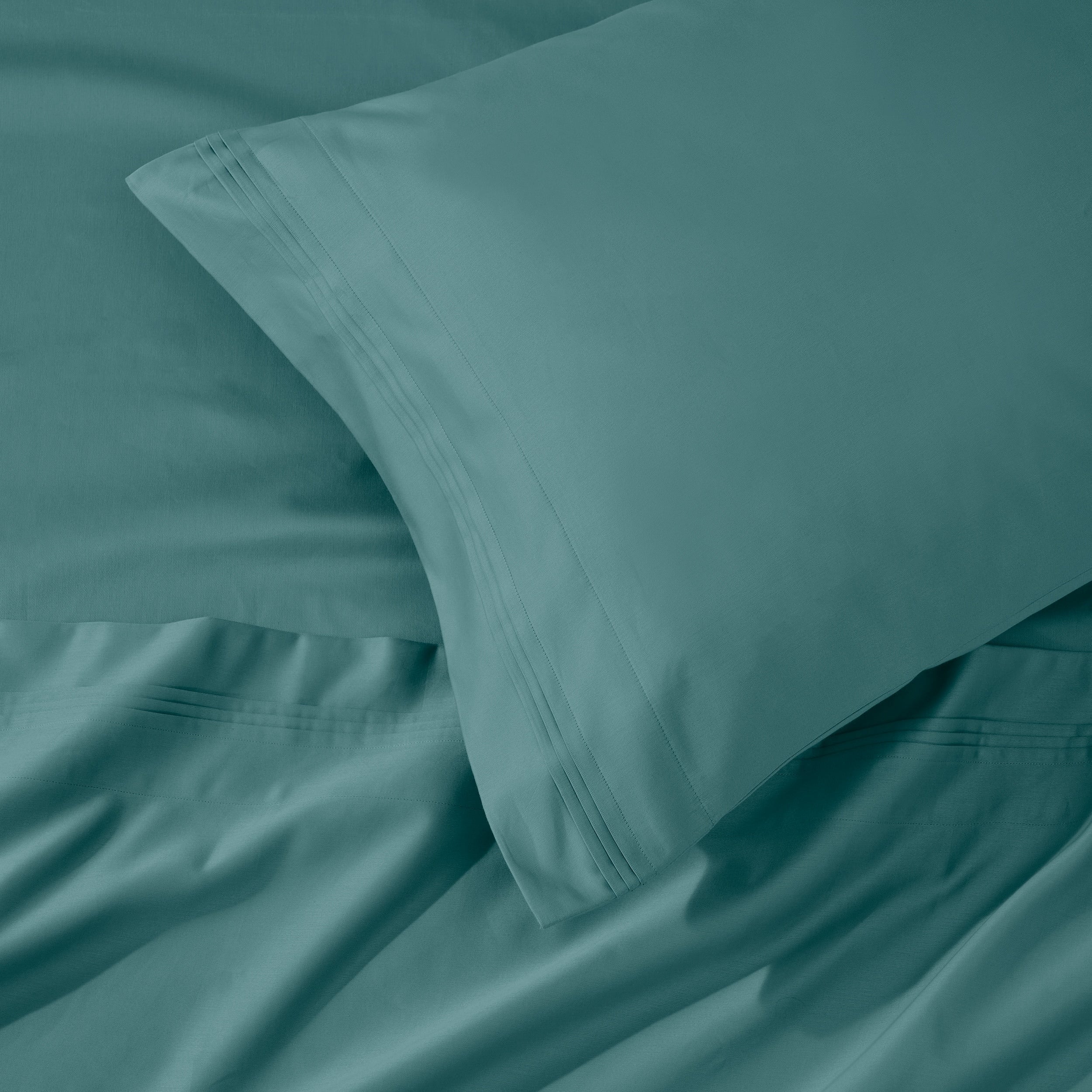 Parure de draps unie en coton égyptien de qualité supérieure 1000 fils au pouce carré avec poche profonde