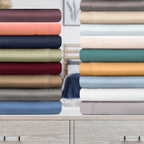 Parure de draps unie en coton égyptien de qualité supérieure 1000 fils au pouce carré avec poche profonde